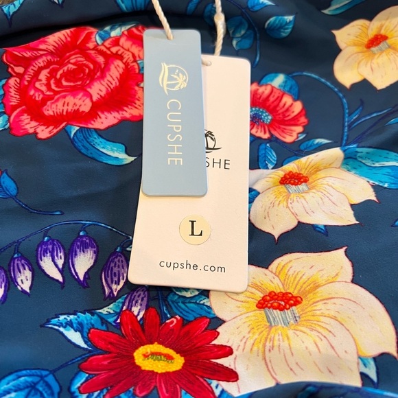 NWT Women’s Cupshe Colorful Floral Swim Bottoms Size Large - Picture 2 of 10